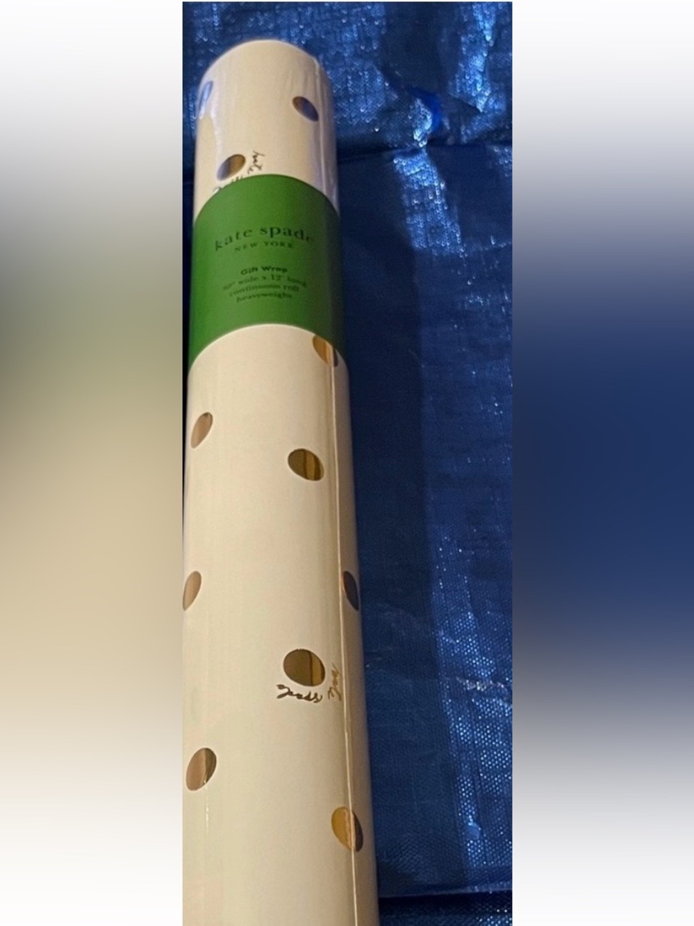 Kate Spade New York Gold Foil Polka Dot Gift Wrap for Any Occasion 1 Roll -NWT